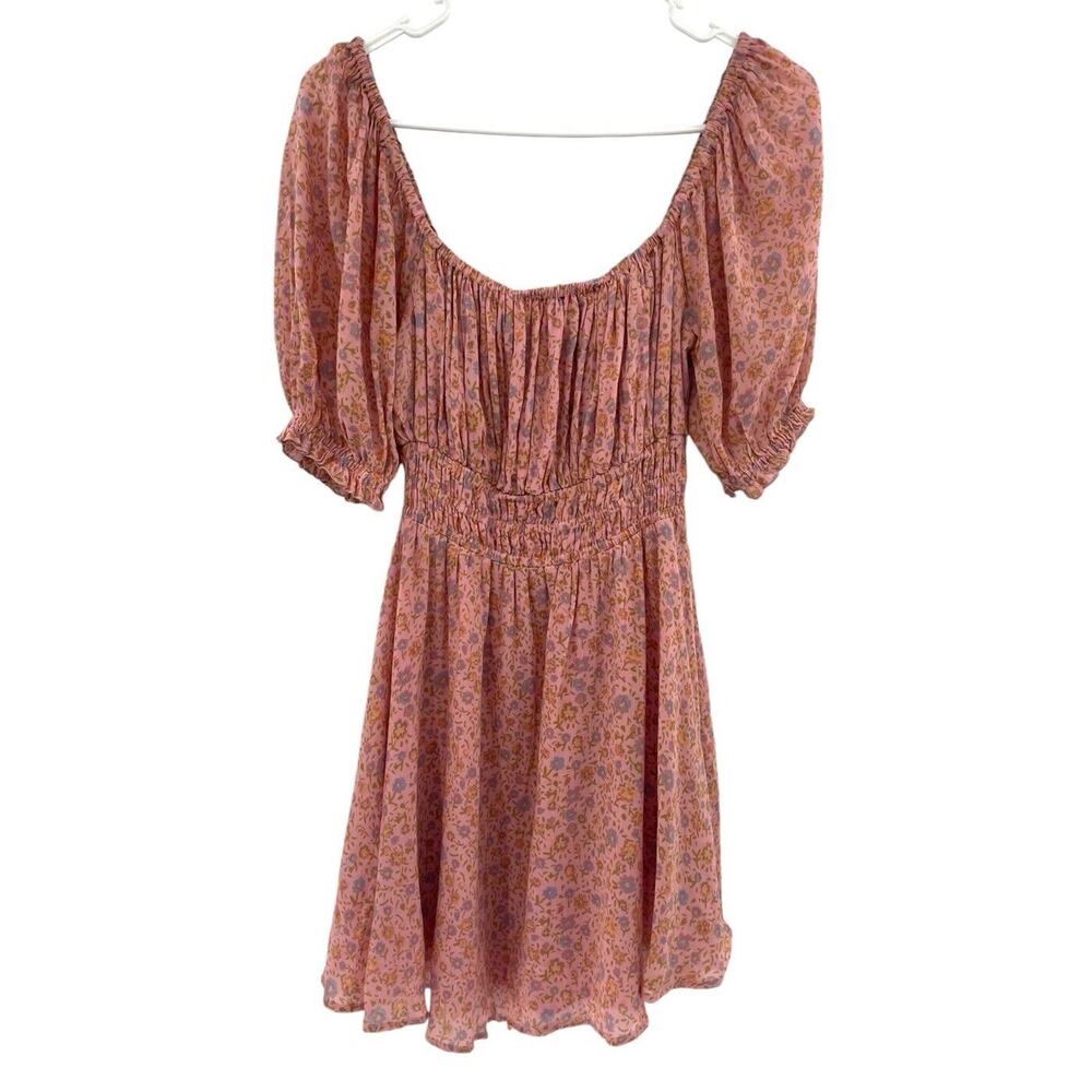 Spell and The Gypsy Collective Rae Mini Dress Size XS Dusty Pink Floral Smocked - Picture 10 of 16